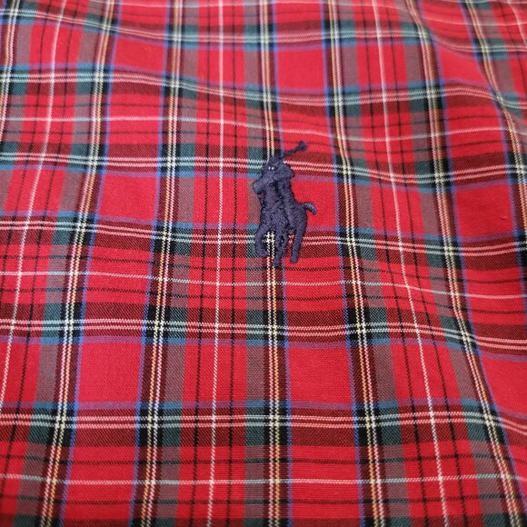 Ralph Lauren Shirt Mens Large 16.5/34/35 Red Plaid Button Up Classic Fit Pony - Picture 3 of 12
